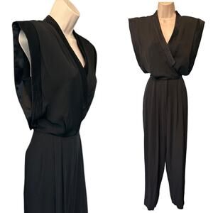 EUC Vintage 80’s Regina Kravits for Joseph Magnin Black Jumpsuit Fits Modern XS